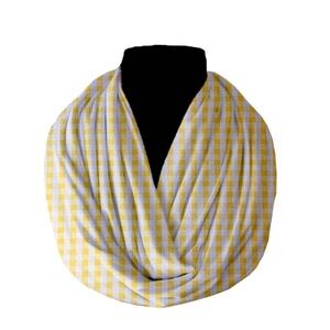 💛 Cotton Blend Infinity Scarf Gingham Checkered Print 💛